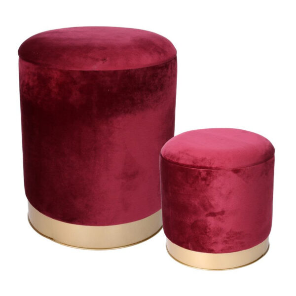 Puff metallo velluto 1-2 bordeaux tondo cm 35 h 44 Puff metallo velluto 1-2 bordeaux tondo cm 35 h 44